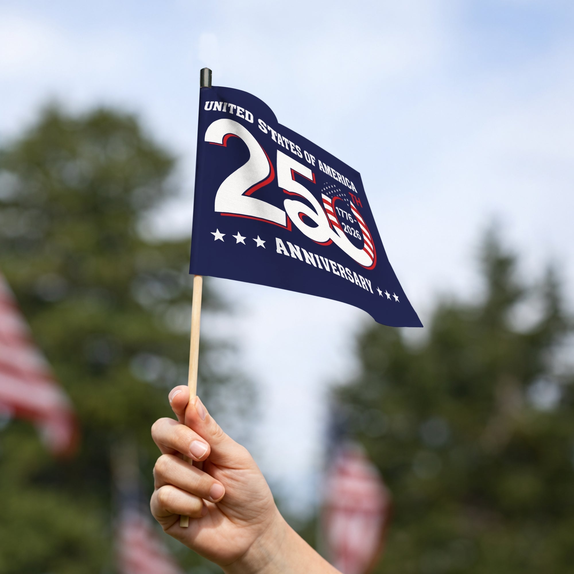 USA Flag Design for 250th Anniversary – Handheld Flag Semiquincentennial