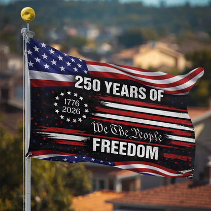 Patriotic 250th Anniversary 1776 2026 United States of America Semiquincentennial Grommet Flag