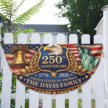 Personalized 1776-2026 USA 250th Anniversary Flag - Custom Security Guard Security Officer Officer Badge Half Round Fan Banner Patriotic Bunting Flag