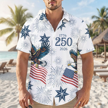 Veteran Hawaiian Shirt – America 250 Years Of Freedom 1776 - 2026