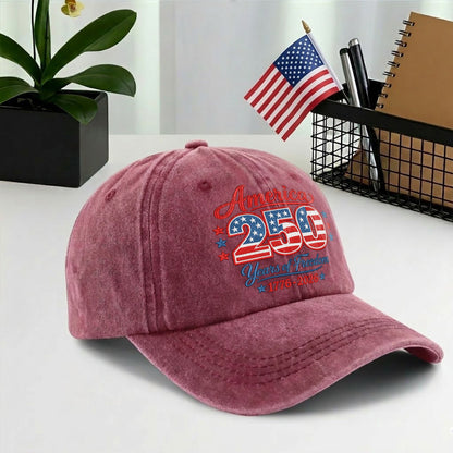 America 250 250th Anniversary Baseball Cap - 1776-2026 Years of Freedom Patriotic Hat