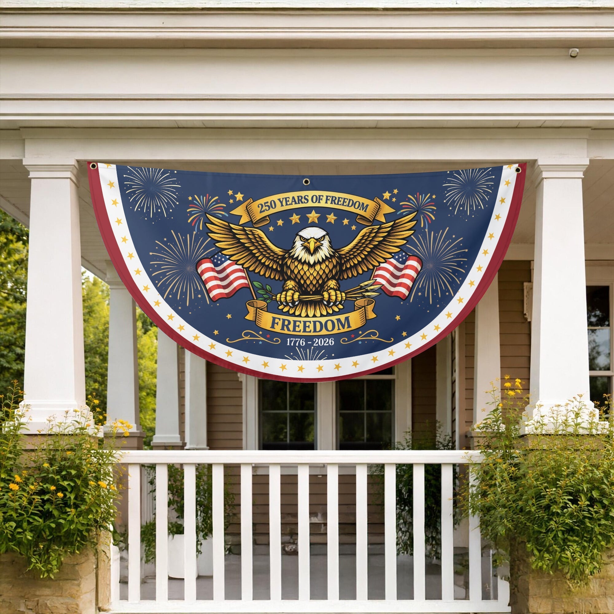 250th Anniversary Freedom Flag - American Eagle and Fireworks 1776-2026