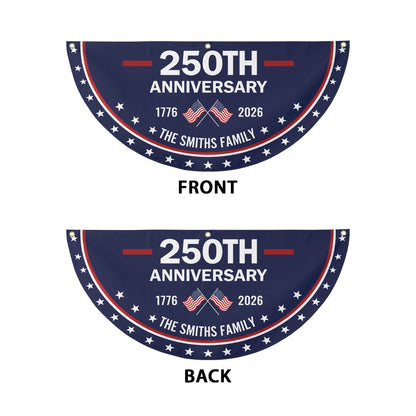 Personalized 1776-2026 USA 250th Anniversary Flag - Custom EMS EMT Paramedic Star of Life Emergency Half Round Fan Banner Patriotic Bunting Flag