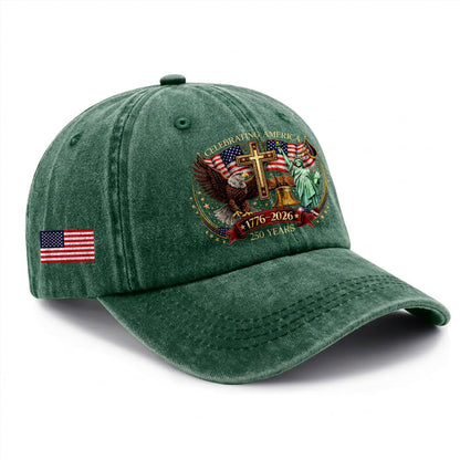 Faith Freedom America 250 Baseball Cap - 250th Anniversary Patriotic USA Hat 1776-2026 Gift