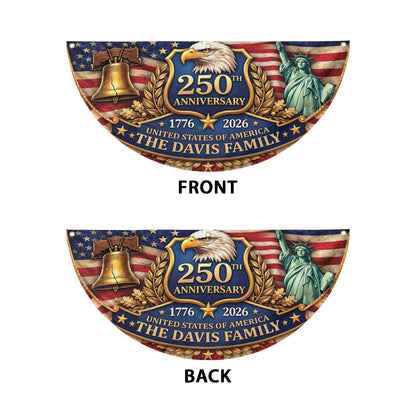 Personalized 1776-2026 USA 250th Anniversary Flag - Custom Security Guard Security Officer Officer Badge Half Round Fan Banner Patriotic Bunting Flag