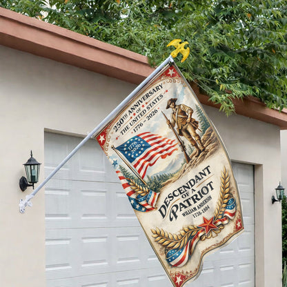 Personalized 1776-2026 USA 250th Anniversary Flag - Custom Thin Red Line Firefighter Brave Fire Dept Half Round Fan Banner Patriotic Bunting Flag