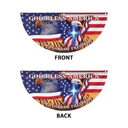 God Bless America 250th Anniversary Flag, Patriotic American Eagle Christian