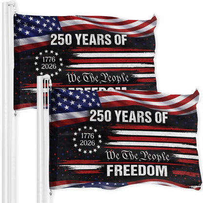 Patriotic 250th Anniversary 1776 2026 United States of America Semiquincentennial Grommet Flag