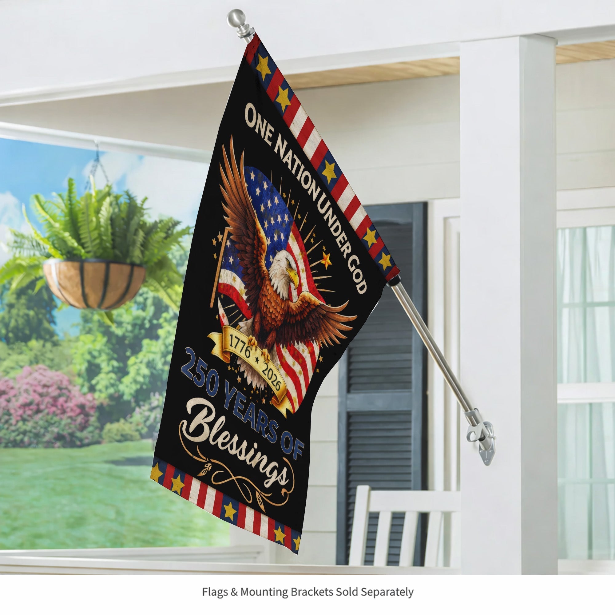 Eagle Design 250th Anniversary American Flag – One Nation Under God, 1776-2026