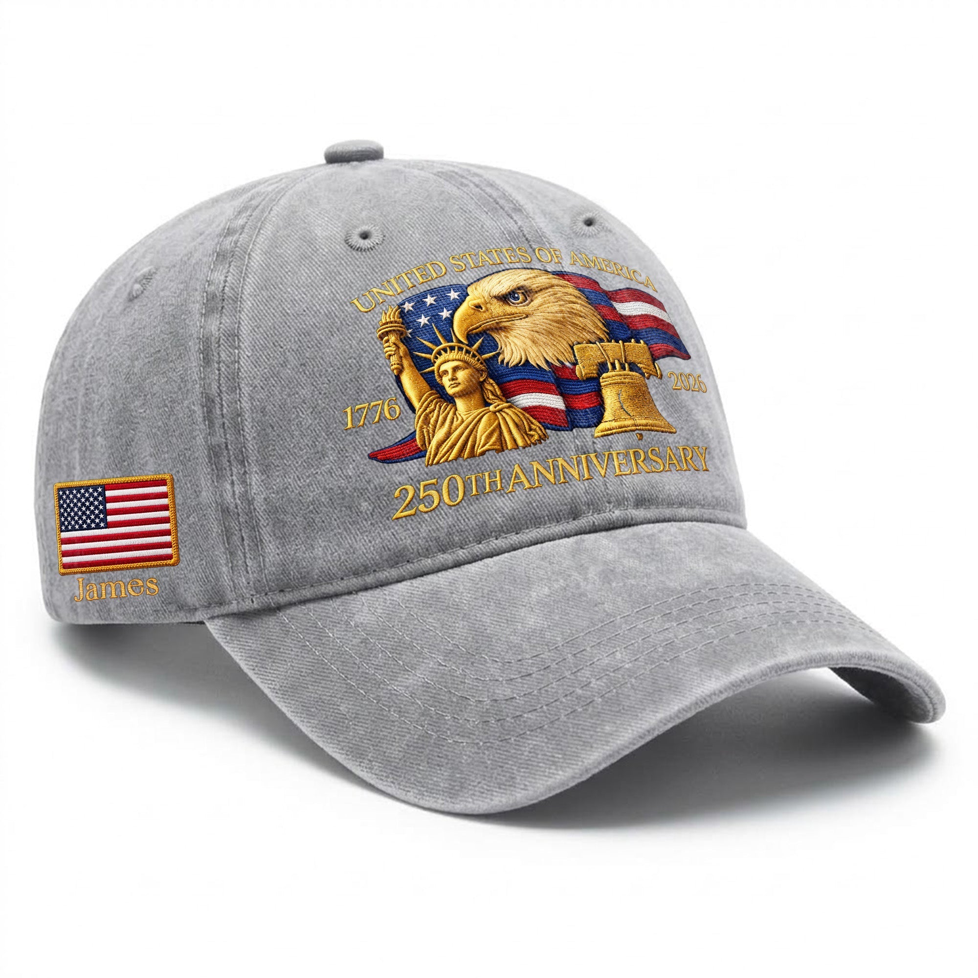 Personalized 250th Anniversary Baseball Cap - American Eagle Statue of Liberty Hat