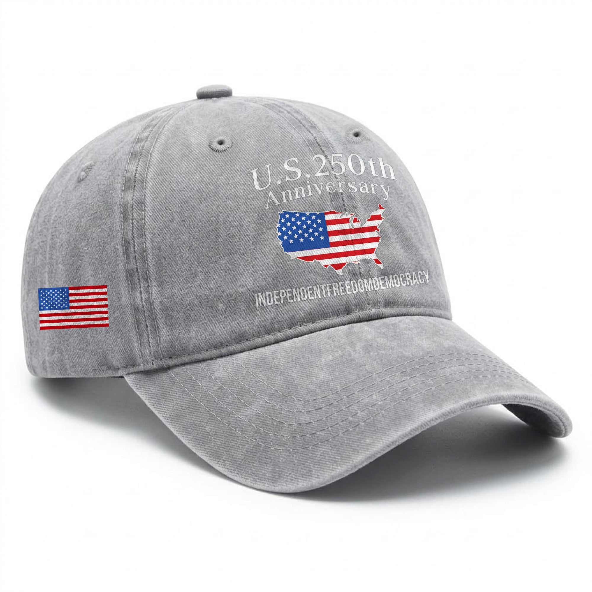 U.S. 250 Years Baseball Cap - Patriotic America 250 Hat USA Map Vintage Gift