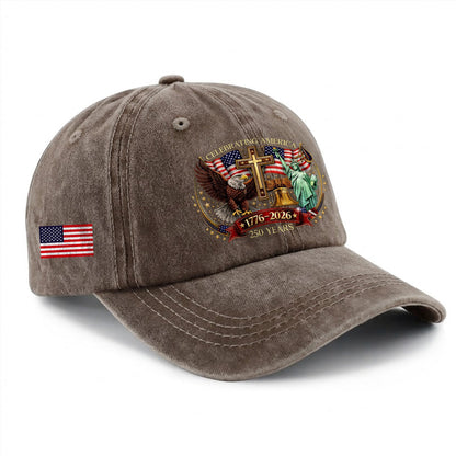 Faith Freedom America 250 Baseball Cap - 250th Anniversary Patriotic USA Hat 1776-2026 Gift