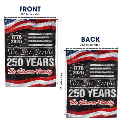Personalized 1776-2026 USA 250th Anniversary Flag - Custom Thin Blue Line Police Law Enforcement Back The Blue Half Round Fan Banner Patriotic Bunting Flag