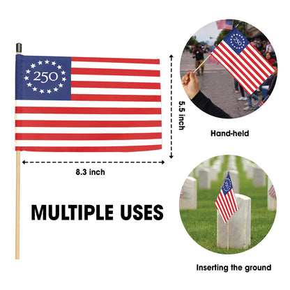 America's 250th Anniversary Handheld Flag - Betsy Ross Flag