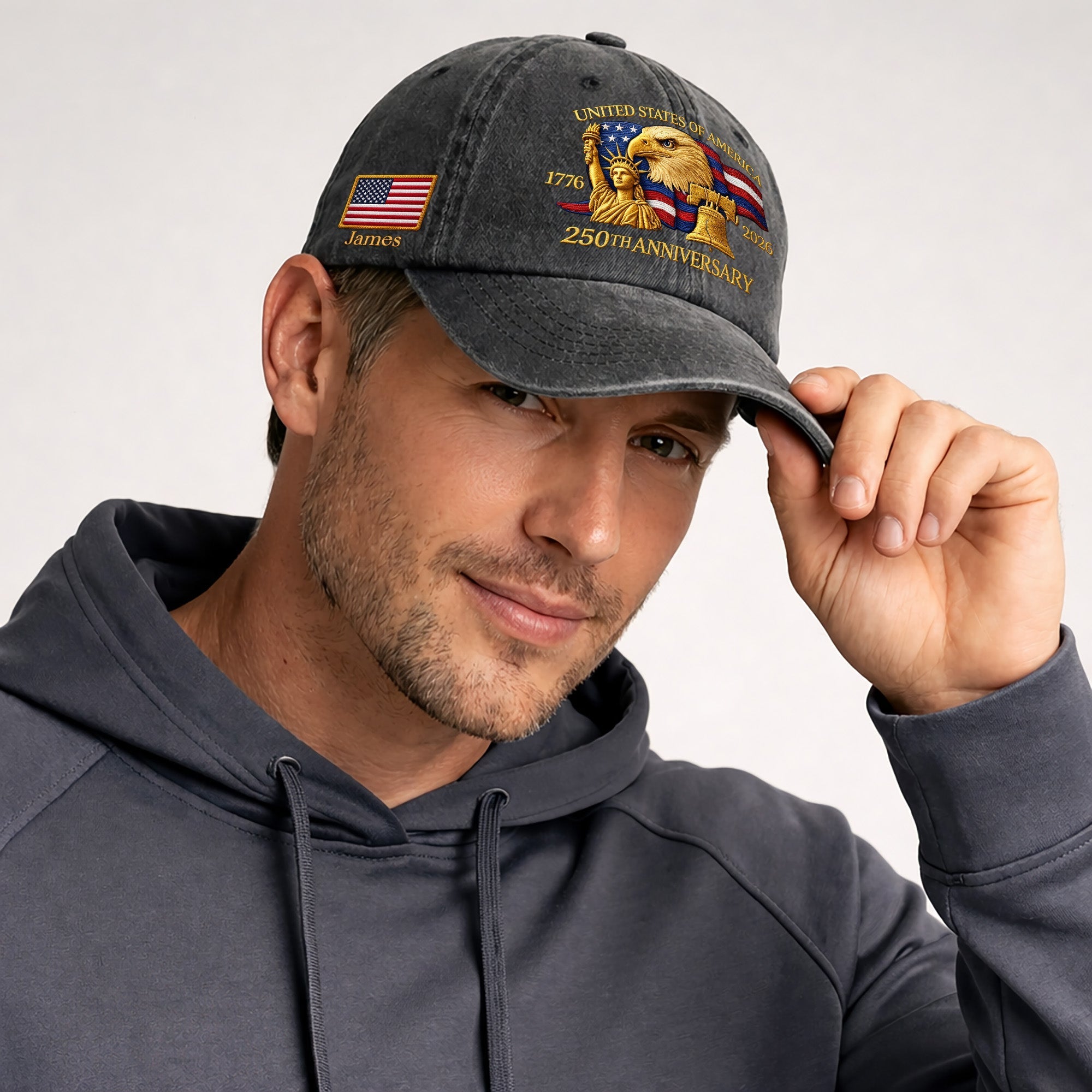 Personalized 250th Anniversary Baseball Cap - American Eagle Statue of Liberty Hat