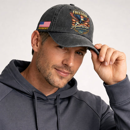 Personalized 250th Anniversary Baseball Cap - American Bald Eagle Freedom USA