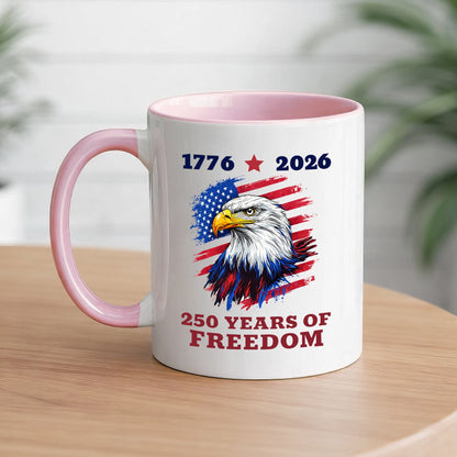 United States 1776–2026 250th Anniversary Bald Eagle Flag Patriotic Accent Coffee Mug