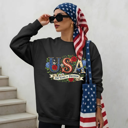 USA Floral 250th Anniversary Unisex Shirt - 250 Years of Freedom Patriotic Vintage Tee 2026