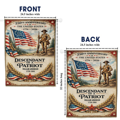 Personalized 1776-2026 USA 250th Anniversary Flag - Custom Thin Red Line Firefighter Brave Fire Dept Half Round Fan Banner Patriotic Bunting Flag