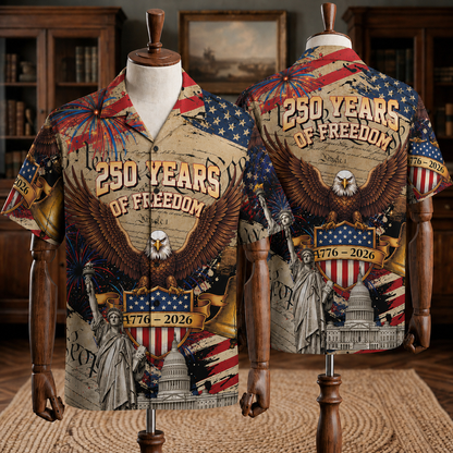 Veteran Hawaiian Shirt – America 250 Years Of Freedom 1776 - 2026