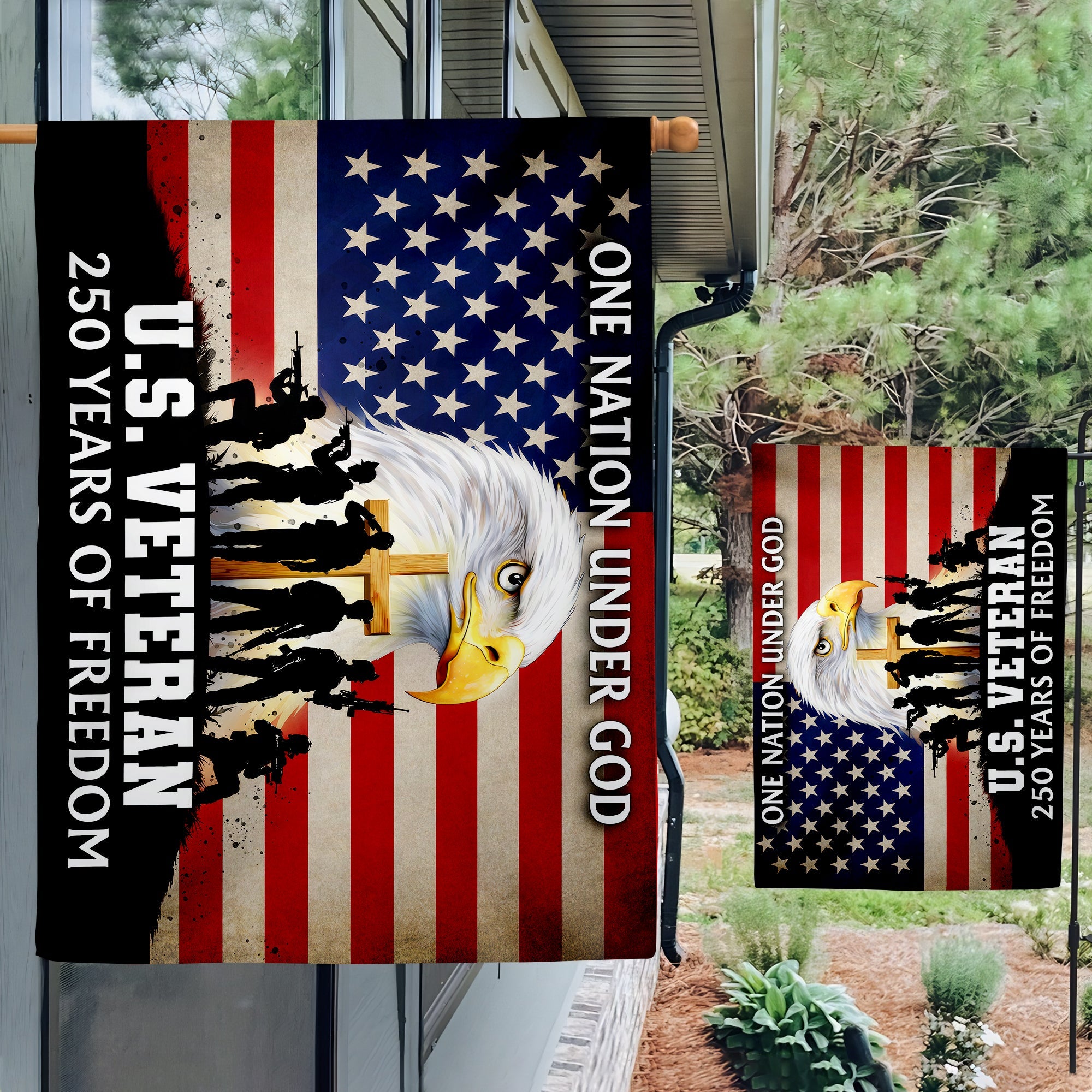 Patriotic 250th Anniversary 1776 2026 United States of America Semiquincentennial Grommet Flag