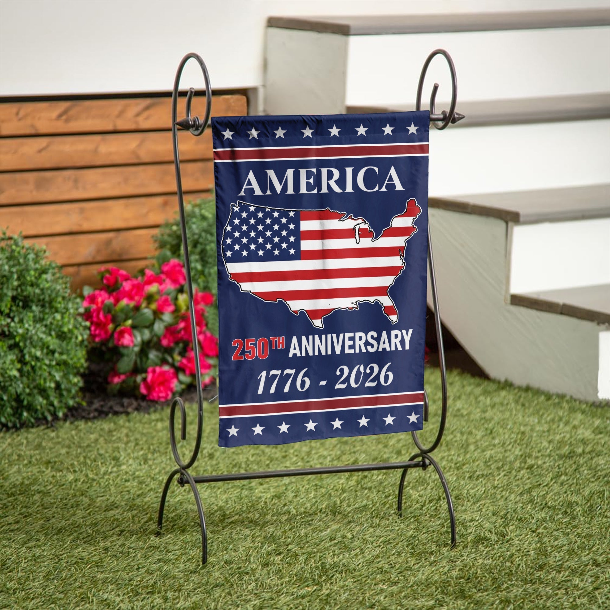 Eagle Design 250th American Flag 250th Anniversary Yard Flag – USA Map Design for 1776-2026