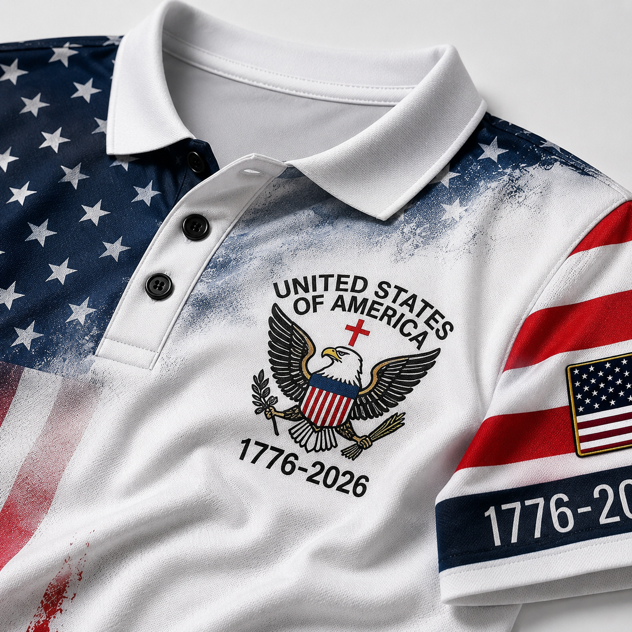 Patriotic Eagle 1776-2026 - USA 250th Anniversary Polo Shirt