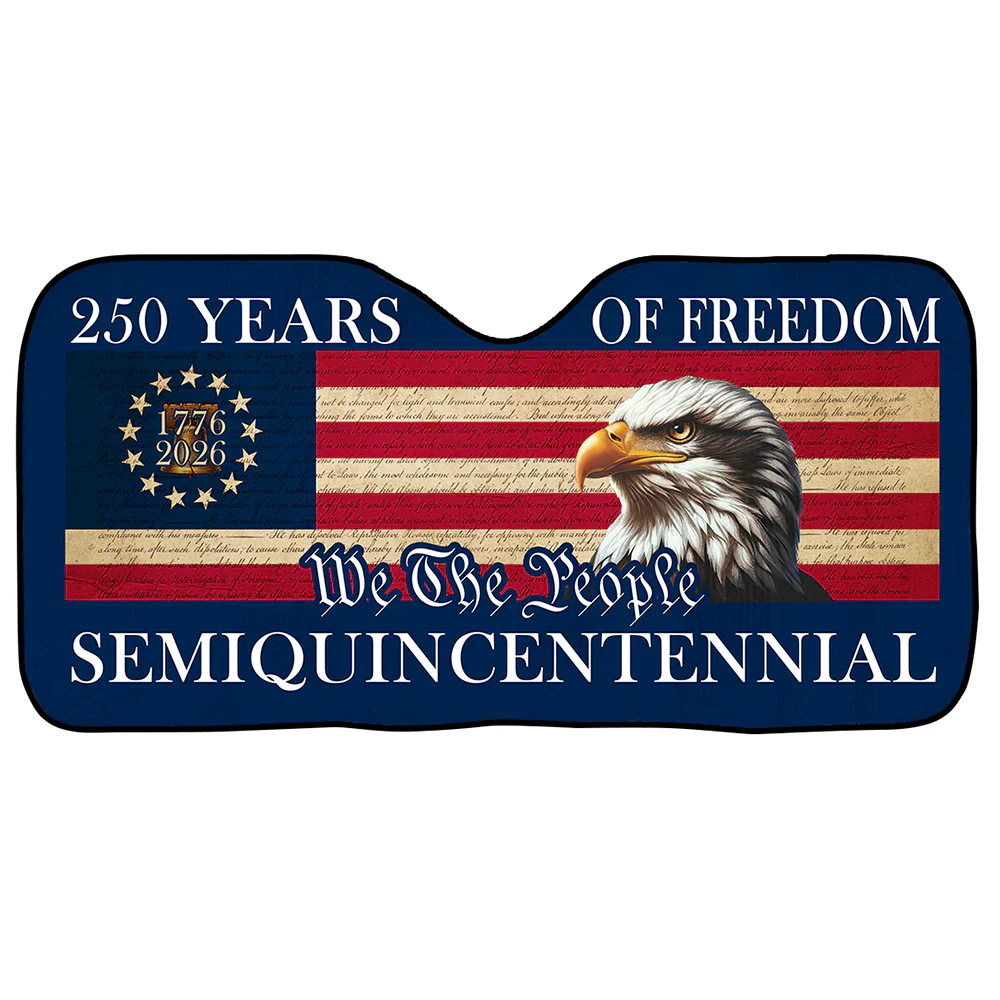 Personalized 1776-2026 USA 250th Anniversary Car Sun Shade - We The People Semiquincentennial Patriotic Eagle Auto Windshield Sunshade