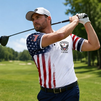 Patriotic Eagle 1776-2026 - USA 250th Anniversary Polo Shirt