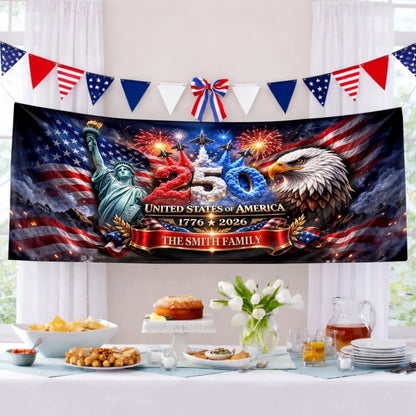 Custom Outdoor Banner – Personalized America 250th Gifts for Family