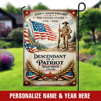 Personalized 1776-2026 USA 250th Anniversary Flag - Custom Thin Red Line Firefighter Brave Fire Dept Half Round Fan Banner Patriotic Bunting Flag