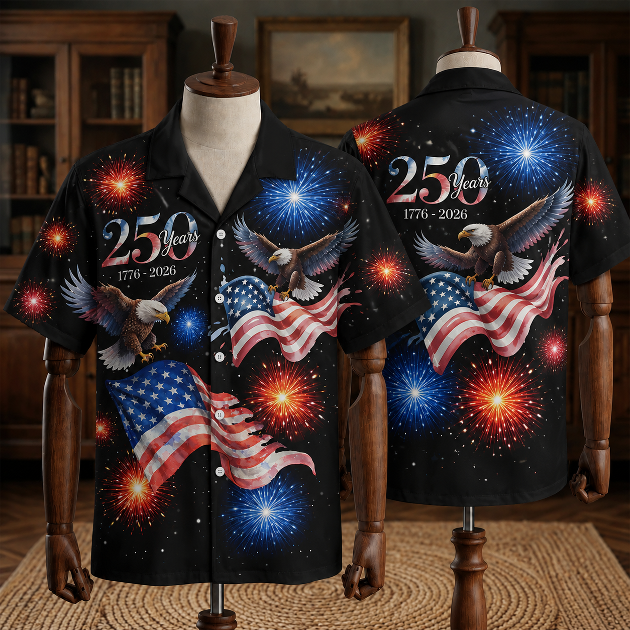 250 Years 1776 - 2026 Patriotic Eagle Hawaii Shirt