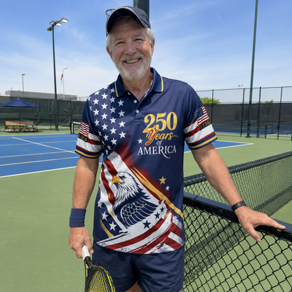 Patriotic USA Polo Shirt, Patriotic American Flag Eagle Golf Shirt