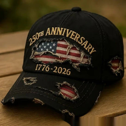 Vintage 250th Anniversary Embroidered Distressed Baseball Cap