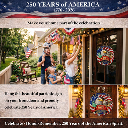 Custom Wood Sign - Personalized America 250th Anniversary Gifts For Mom, Dad, Brother, Sister, Kid
