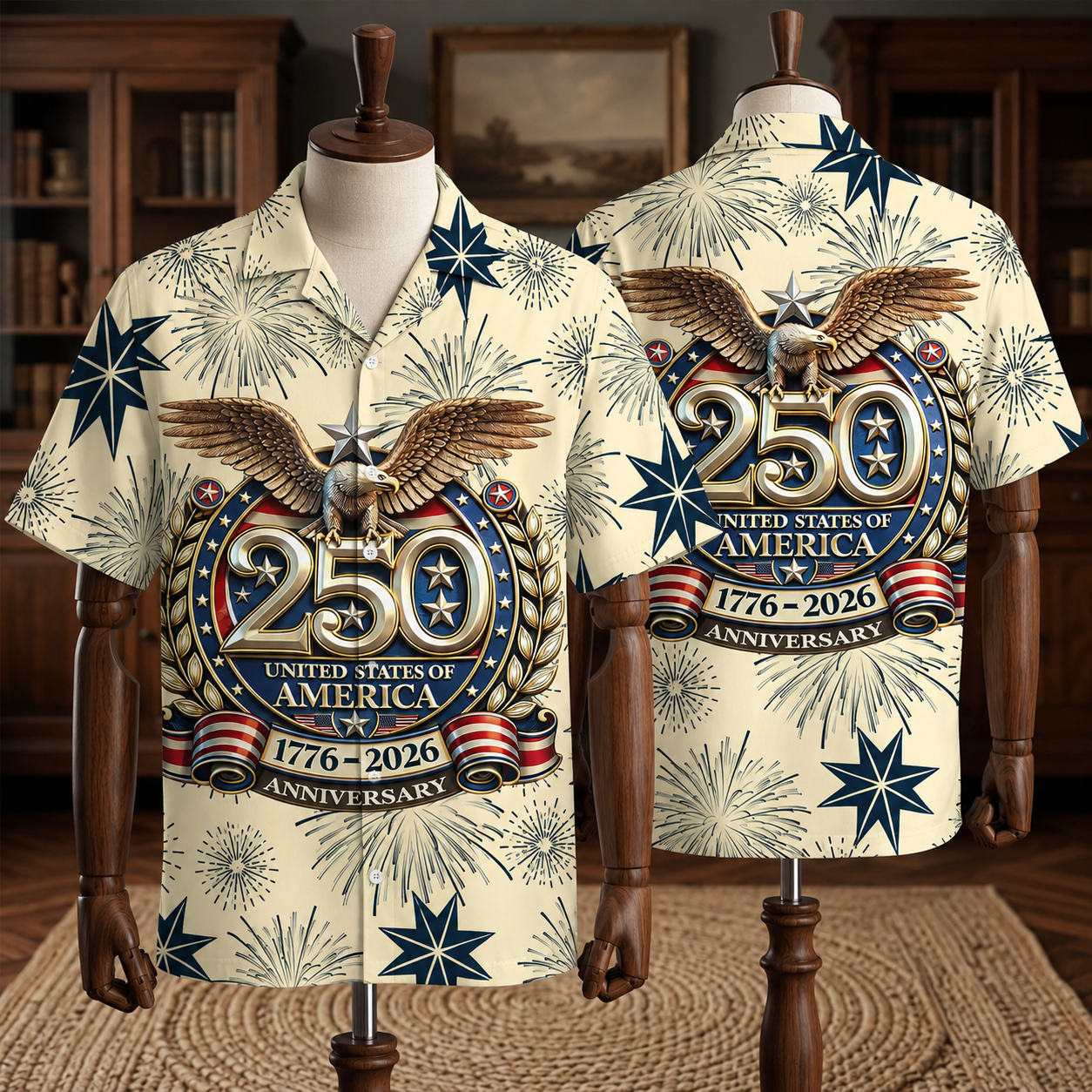 250th Anniversary Of The United States Independence Day Chest Pocket Holiday Hawaiian Shirt