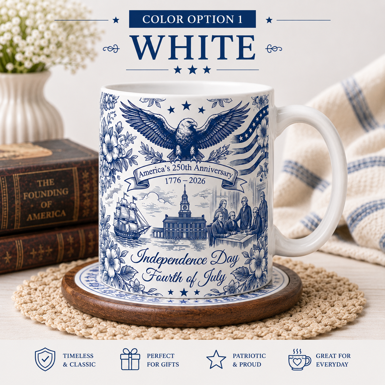 Patriotic Semiquincentennial 1776-2026 Mug - 250 Years Anniversary Accent Mug
