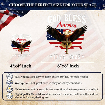 🔥 LIMITED TIME OFFER - Faith Family USA Eagle Cross Decal – 250th Anniversary 1776-2026