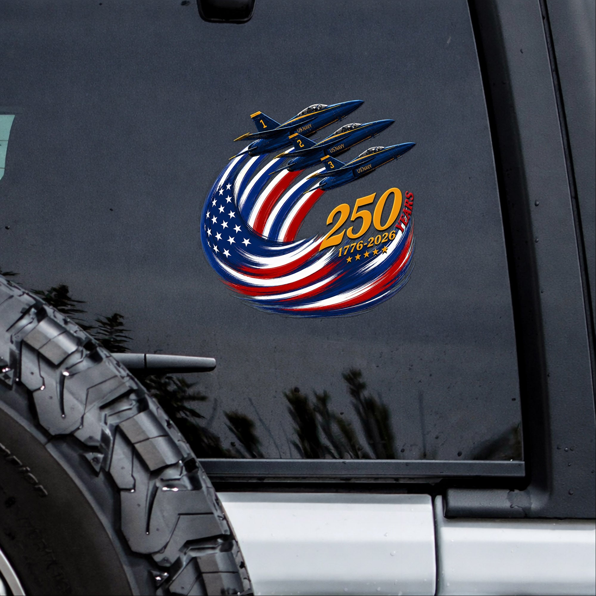 🔥 LIMITED TIME OFFER – US. Navy Flight 250th Anniversary Car Decal 1776–2026