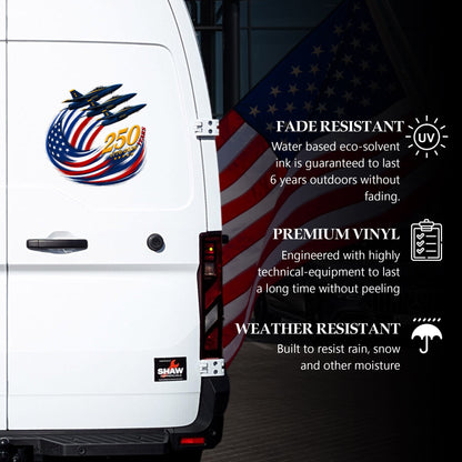 🔥 LIMITED TIME OFFER – US. Navy Flight 250th Anniversary Car Decal 1776–2026