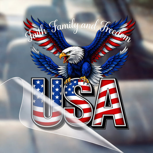 🔥 LIMITED TIME OFFER - Faith Family USA Eagle Cross Decal – 250th Anniversary 1776-2026