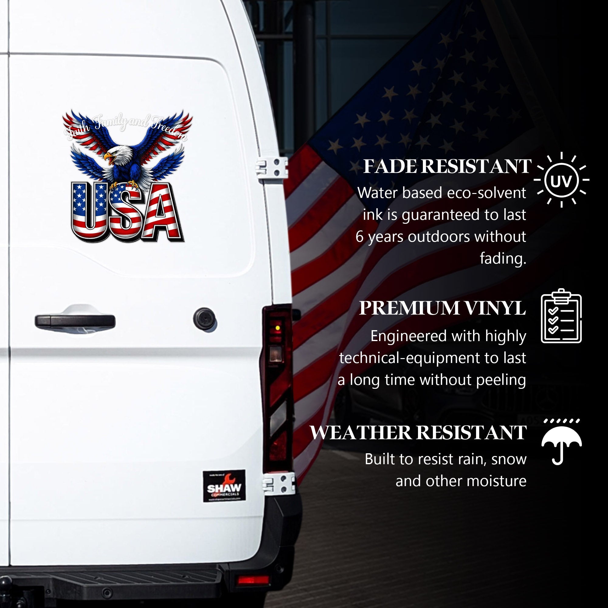 🔥 LIMITED TIME OFFER - Faith Family USA Eagle Cross Decal – 250th Anniversary 1776-2026