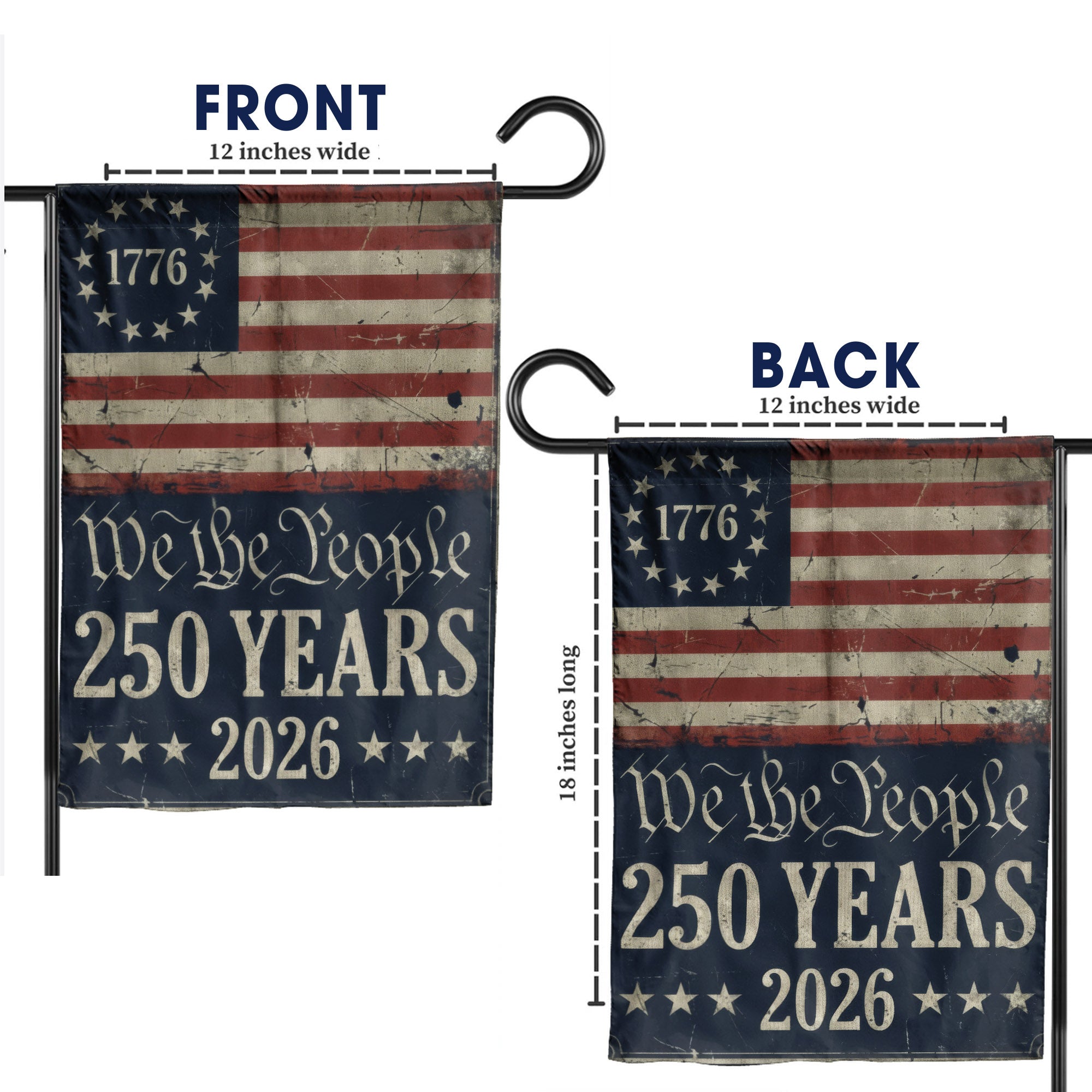 American Flag 250th Anniversary - We The People 1776-2026 Patriotic Decor