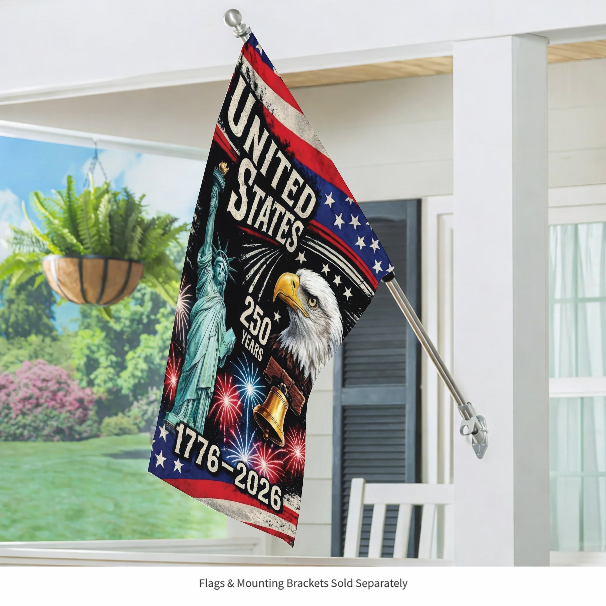 United States 250th Anniversary Flag - 1776-2026 with Eagle and Statue of Liberty