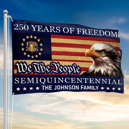 Personalized 1776-2026 USA 250th Anniversary Flag - Custom Patriotic Eagle We The People Garden Flag House Banner