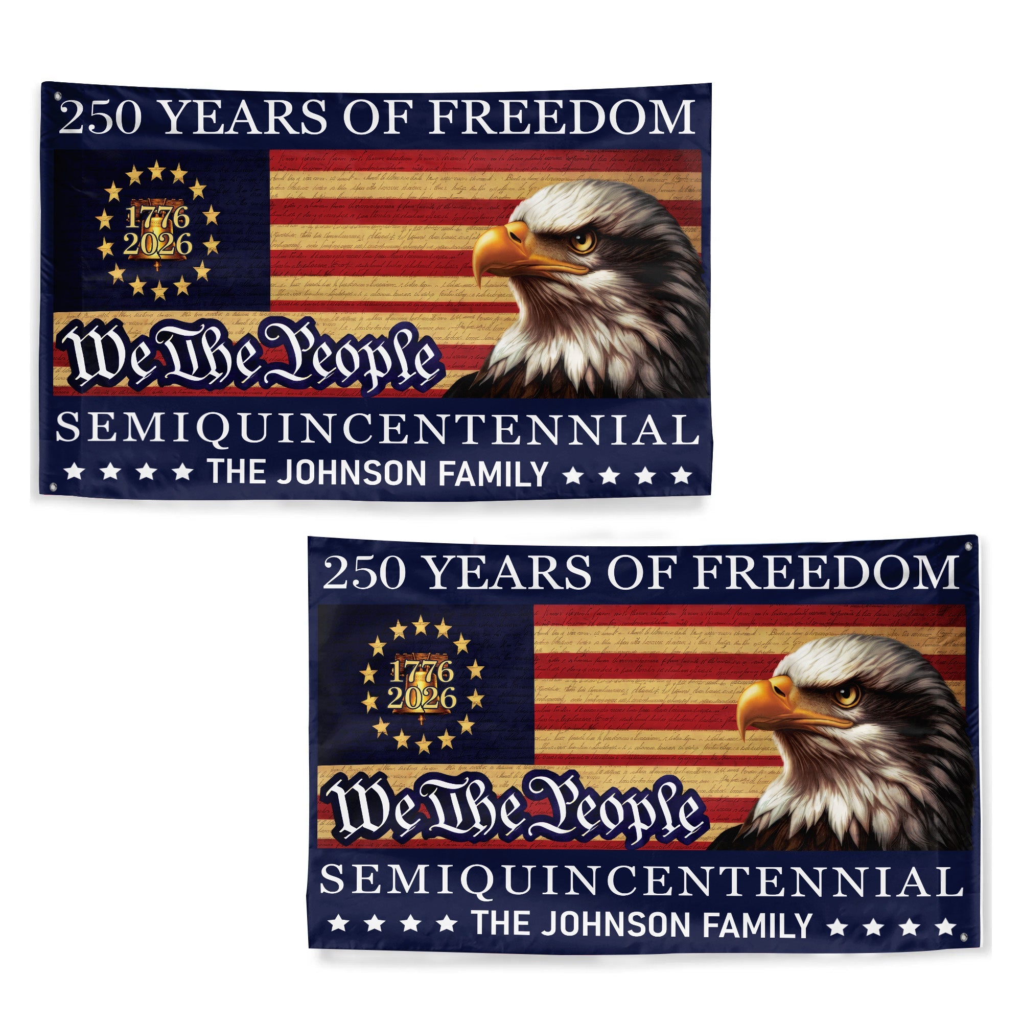 Personalized 1776-2026 USA 250th Anniversary Flag - Custom Patriotic Eagle We The People Garden Flag House Banner