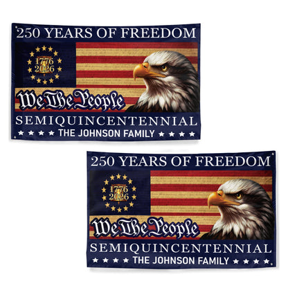 Personalized 1776-2026 USA 250th Anniversary Flag - Custom Patriotic Eagle We The People Garden Flag House Banner