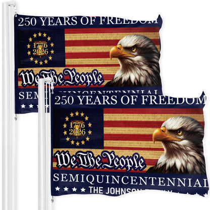 Personalized 1776-2026 USA 250th Anniversary Flag - Custom Patriotic Eagle We The People Garden Flag House Banner