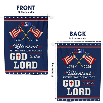 Blessed Is The Nation 250th Anniversary Flag, American Patriotic Decor