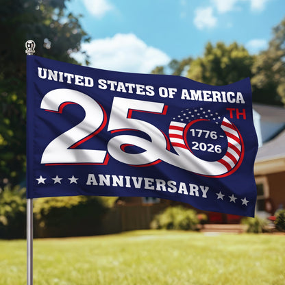 Patriotic 250th Anniversary 1776 2026 United States of America Semiquincentennial Grommet Flag